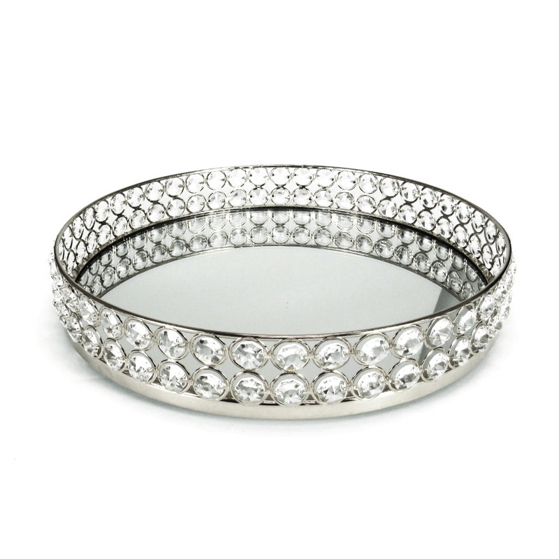Plateau de coiffeuse Alisson, H 2,25 po x l 12 po x L 12 po, Argent