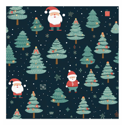 Fêtes, arbre de Noël, père Noël, motif I, reproduction d'art moderne sans cadre