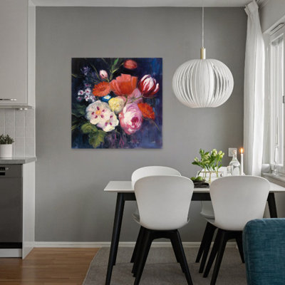 Contemporary Fresh Cut With Blue Bouquet Art
