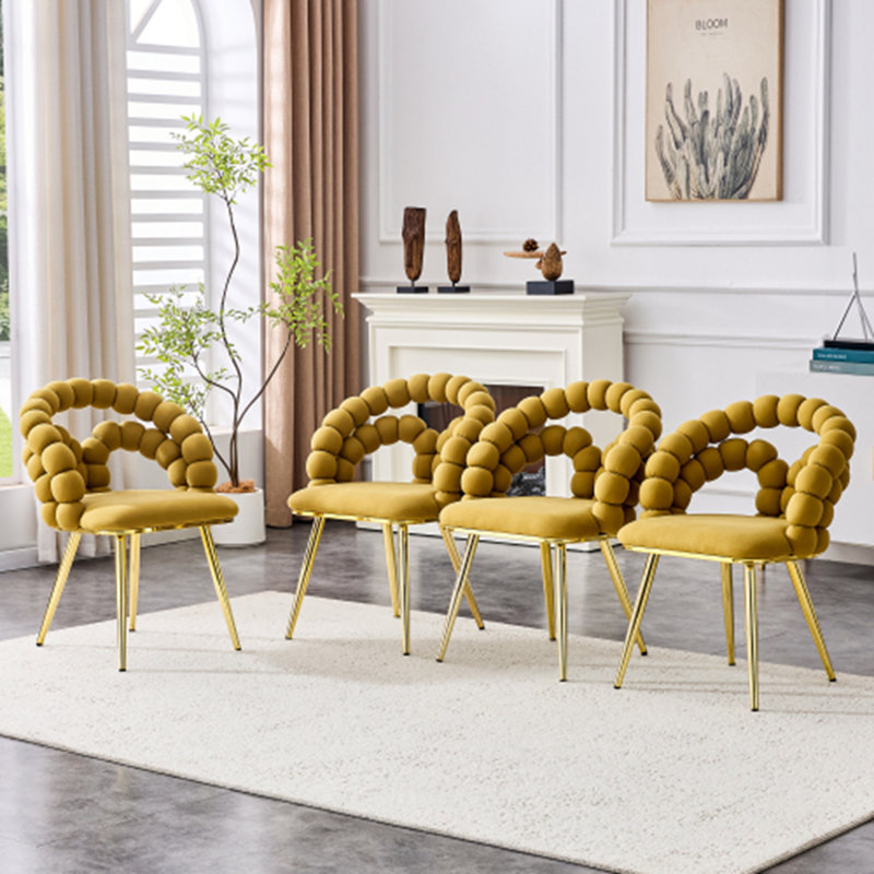 Chaises de salle à manger Puffy Bubble Chair, 4, Jaune