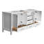 Meuble-lavabo 72 po, armoire de rangement en bois massif, comptoir de meuble-lavabo autoportant avec double cuve