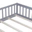 Lit double pleine grandeur avec clôture sans porte, lit en bois d'hévéa avec garde-corps de sécurité, gris-1283501343-1283501328