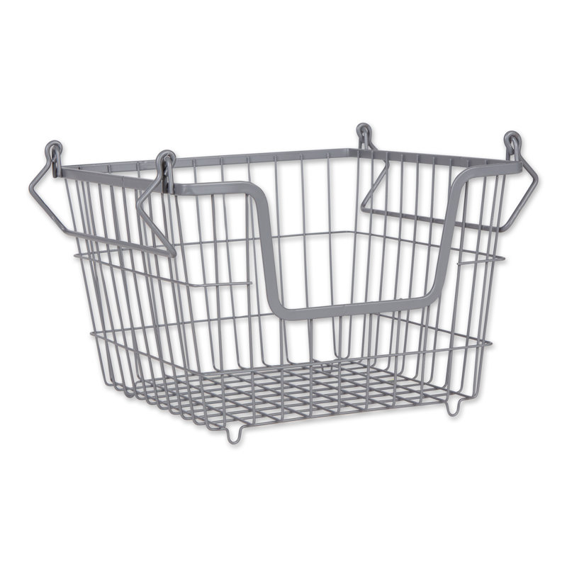 Rebrilliant Decorative Basket, 8" H x 11" W x 11" D, Cool Gray