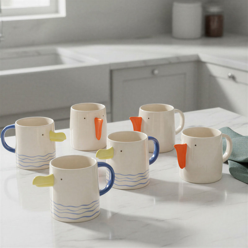 Tasses en grès avec bec 3D
