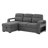 U2601 DARK GREY REVERSIBLE SOFA BED WITH DROP DOWN TABLE AND SPEAKER