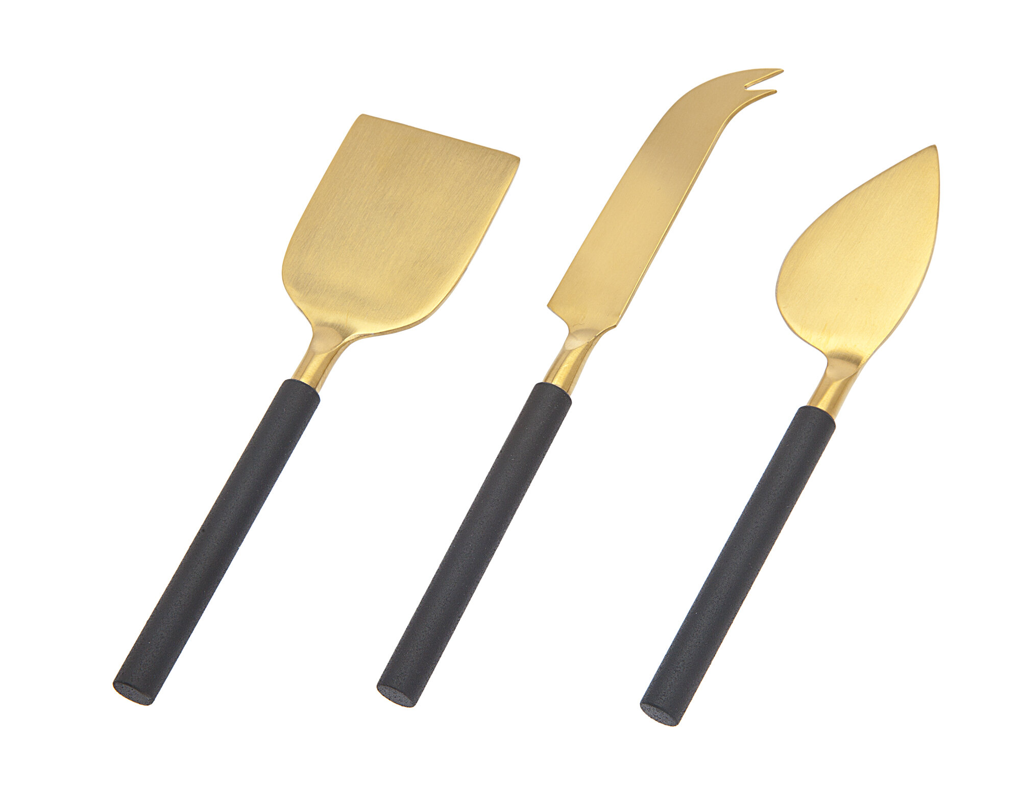 Black & Gold Cheese Knife Set of 3