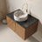 Arai 30" Bathroom Vanity With Sink, Modern Wall-mounted Floating Plywood Bathroom Storage Cabinet With Double Doors, Black Sintered Stone Countertop And White Round Ceramic Basin, Espresso Color