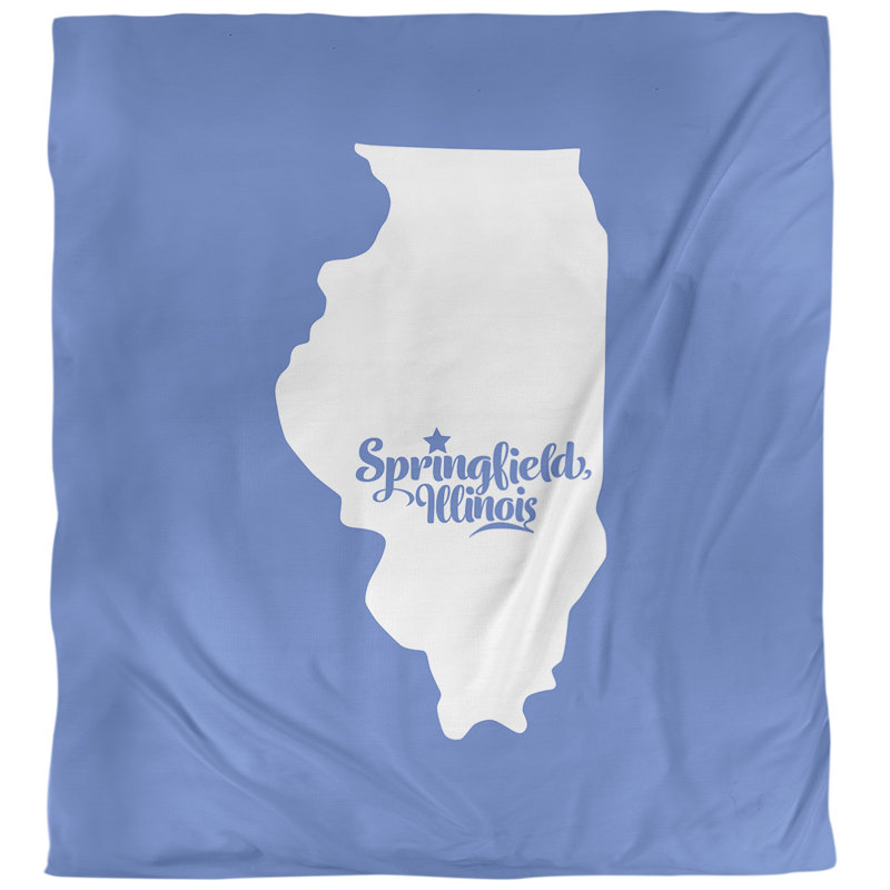 Housse de couette simple springfield illinois, Housse de couette pour grand lit, Bleu, Microfibre