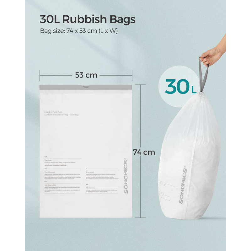 8L Polyethylene Plastic Trash Bags - 180 Count