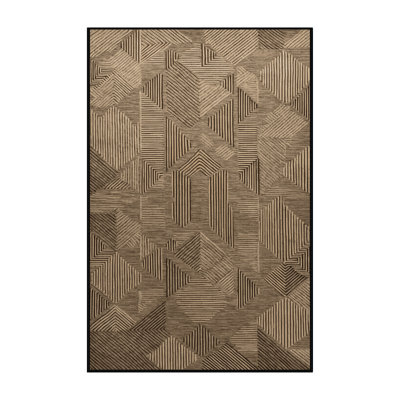 Machine Washable Art Deco Brown Area Rug