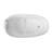 51" Oval Freestanding Solid Surface Bathtub With Integral Seat, Headrest, Overflow & Drain-129578994