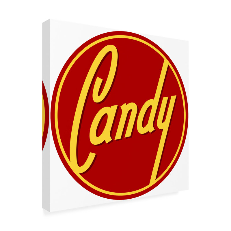«Candy Round» par RetroPlanet - Art textuel sur toile sans cadre, H 24 po x l 24 po x P 2 po