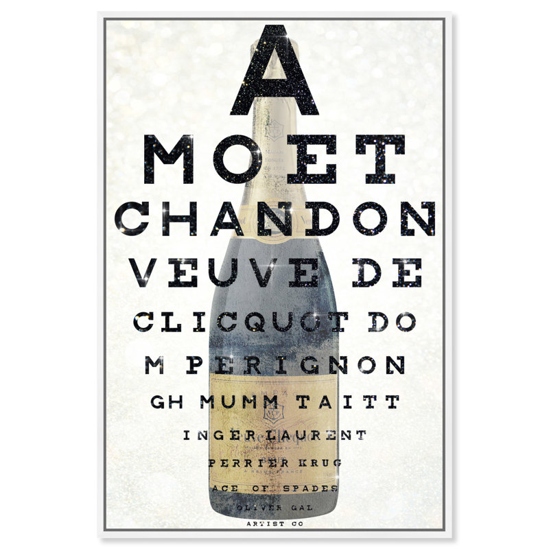 Drinks and Spirits Champagne Eye, impression sur toile, Toile avec cadre blanc, H 30 po x l 20 po