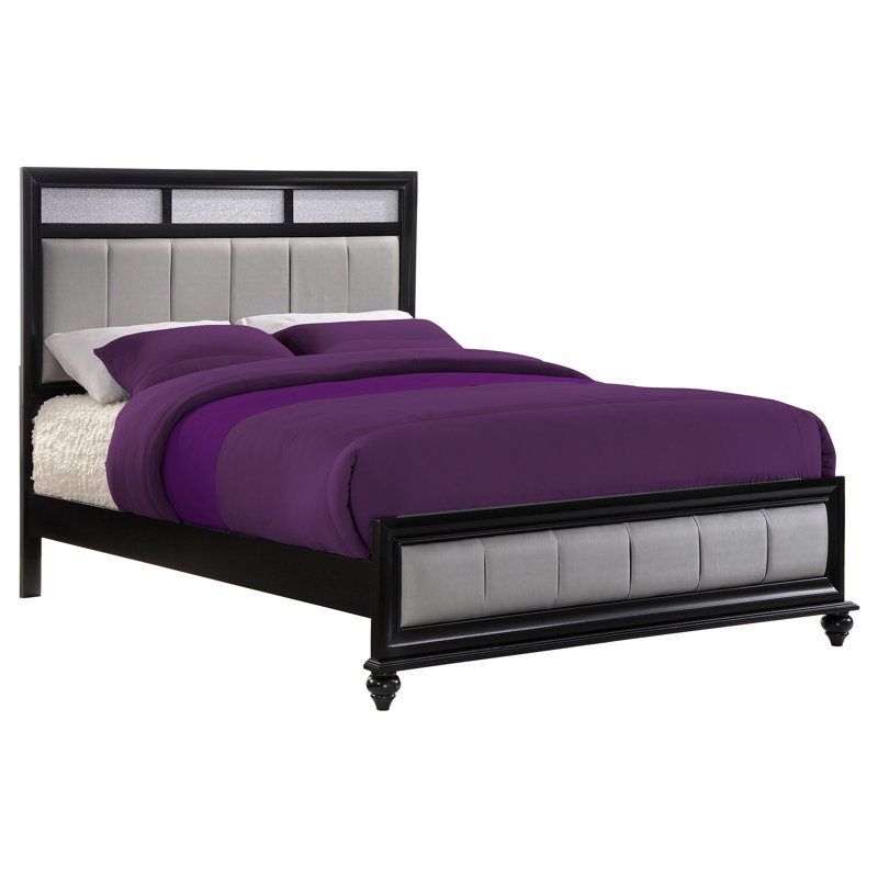 Dasher Wood Eastern King Panel Bed Black, King, Black