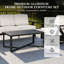 Ensemble de conversation d'extérieur en aluminium 4 pièces avec coussins, canapé pivotant pour patio, cour arrière, beige près de la piscine-1127417807