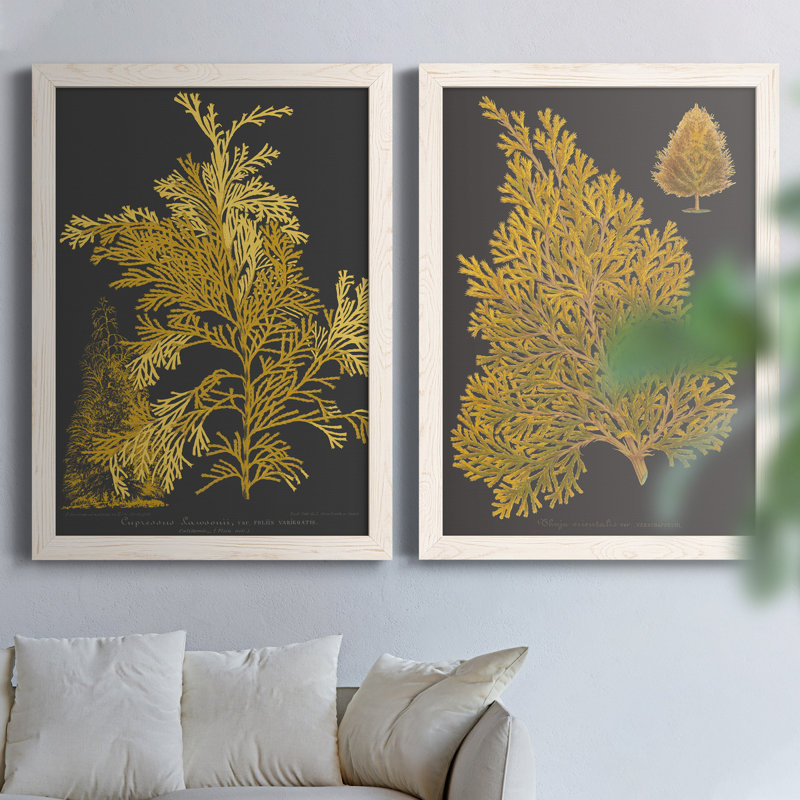 Toile encadrée «Trees and Leaves» - prête à être accrochée, H 43,5 po x l 31,5 po x P 1 po, Toile blanche encadrée