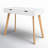 Baber 19.7" D Computer Desk with 2 Drawer, Modern White Wooden Writing Desk for Home-office