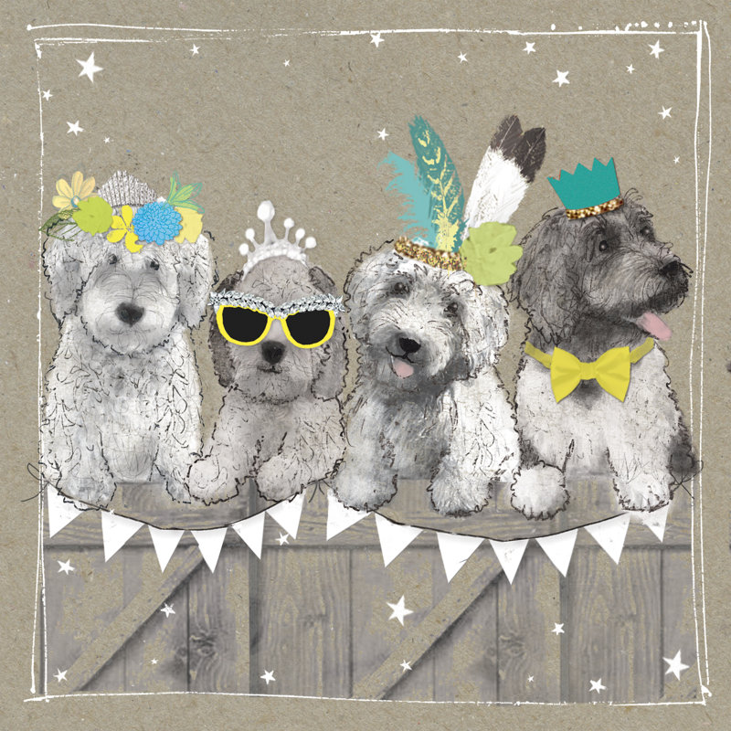 Fancypants Wacky Dogs III - Wrapped Canvas Print, 76cm H x 76cm W
