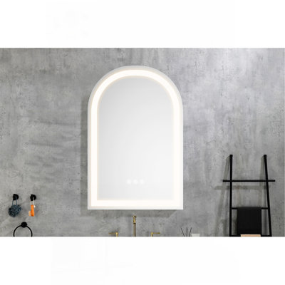 Miroir de salle de bain mural avec éclairage réglable et fonction antibuée