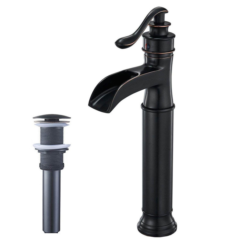 SoftStream Waterfall Vessel Oil-Rubbed Bronze Single Hole, Single Handle Bathroom Sink Faucet, Oil Rubbed Bronze