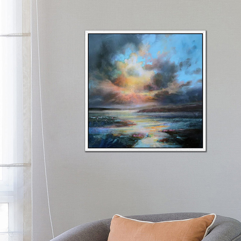 Opening by Scott Naismith - Painting on Canvas, 66.04 cm H x 66.04 cm W, White Framed