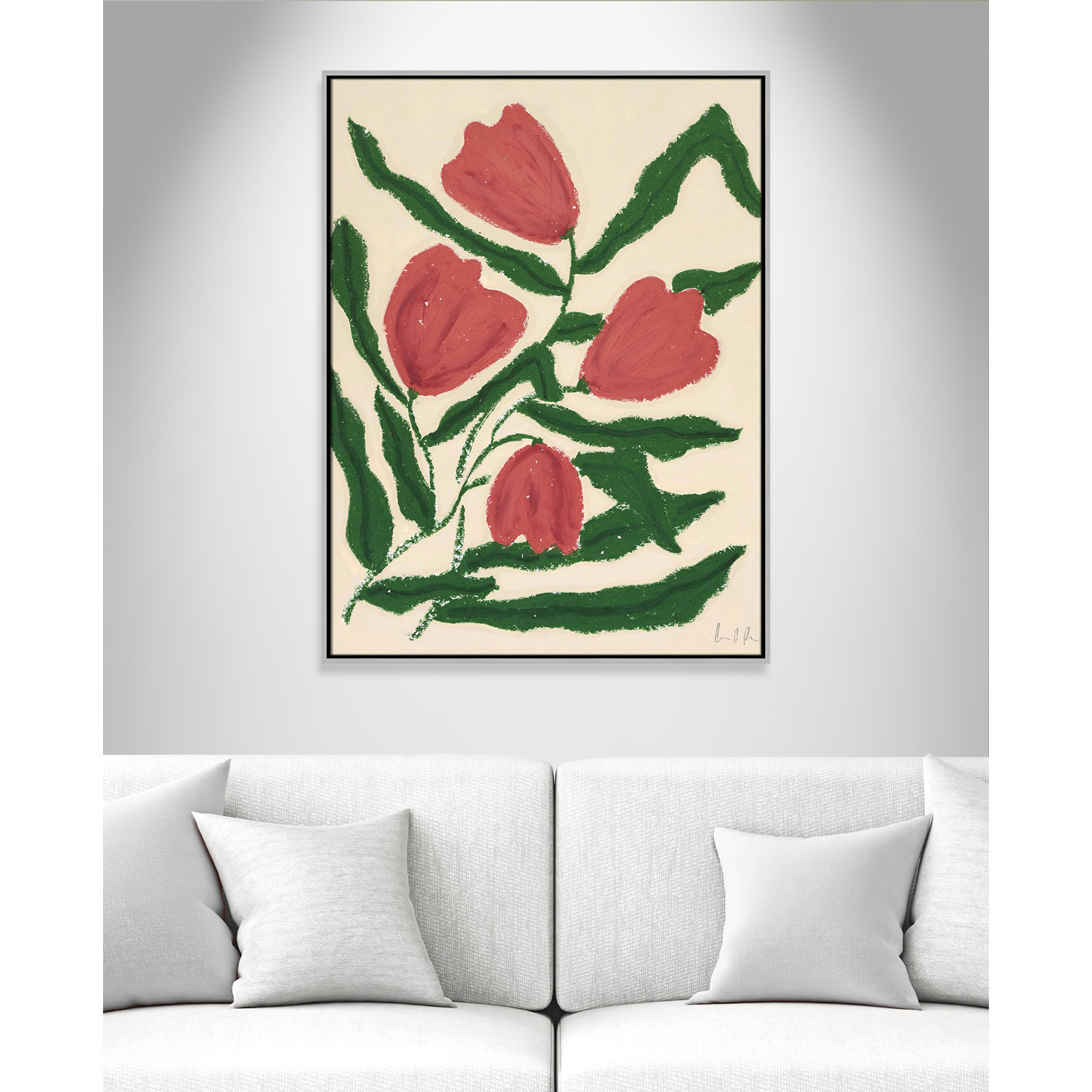 Red Tulips  Print by Camilla Bergqvist, Silver, 41.5" H x 31.5" W