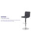 Tabouret de bar à hauteur réglable en vinyle avec dossier à coutures horizontales Clift-39526750-128921558