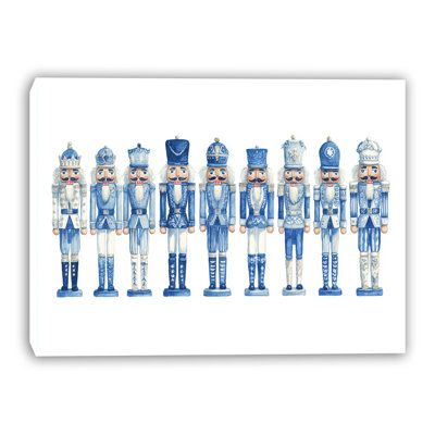 Blue Nutcracker Parade Wrapped Canvas Wall Art