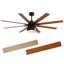 Ventilateur de plafond 52 pouces avec vent 6 vitesses et 2 pales à deux couleurs avec moteur à courant continu réversible et télécommande
