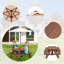 Aundrey Rectangular Outdoor Picnic Table With Umbrella Hole , 89cm cm W 79cm cm D
