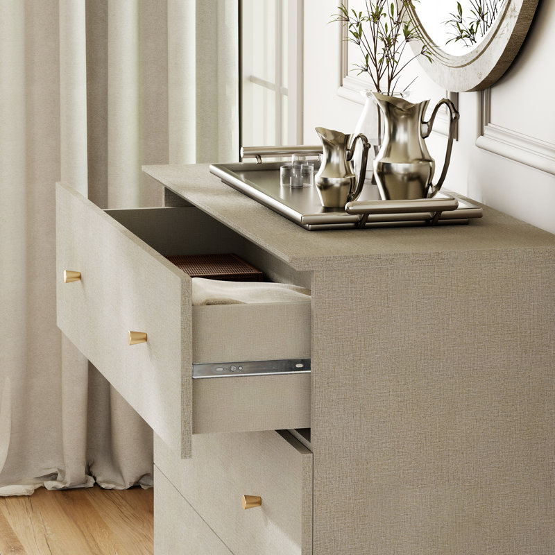 Lysiane 2-In-1 Wooden 6-Drawer Dresser for Bedroom