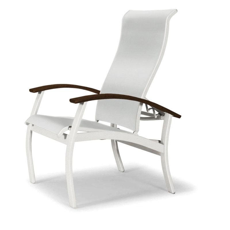 Chaise de patio Askar, Blanc 6D Sunbrella®, Kona, Neige texturée