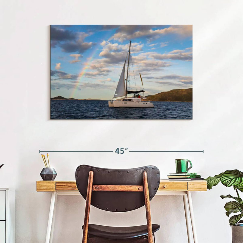 Mehar Rainbow Over Catamaran, 26" H x 39" W