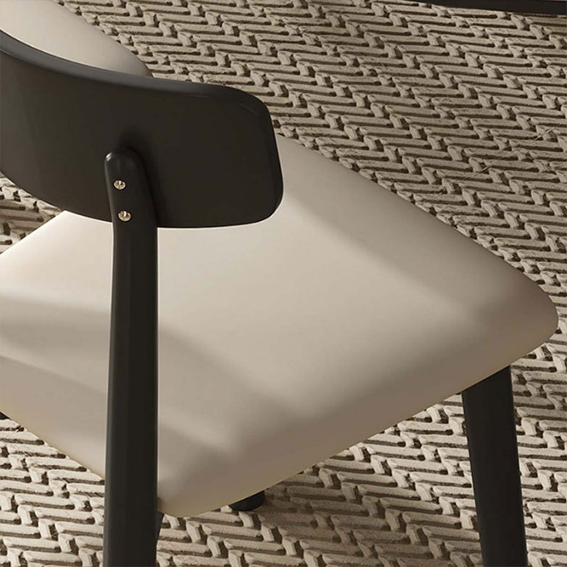 Chaise d'appoint noire à dossier solide (ensemble de 2)