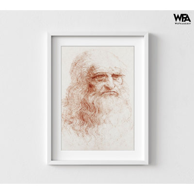 Autoportrait 1512 par Leonardo Da Vinci, décor de portrait d'artiste classique, bibliothèque murale Master Art, affiche de classe Math