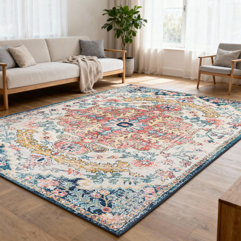 Caban Blue/Burgundy Rug, Rectangle 160cm x 220cm