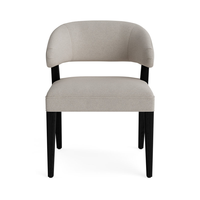 Keane Dining Chair, Performance Boucle - Dove Gray, Black