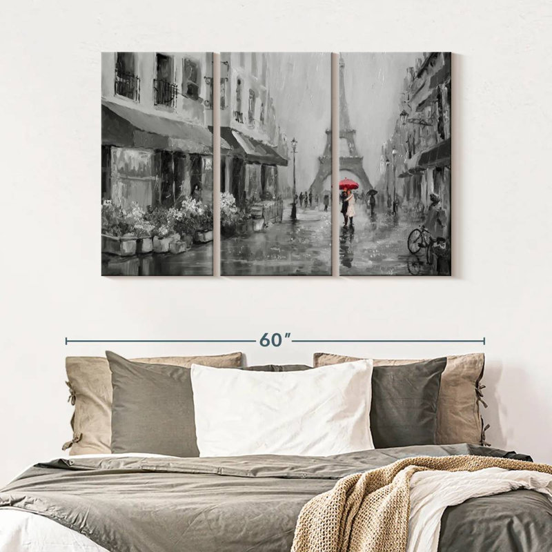 Romance à Paris Pop 3 pièces, H 50 po x l 32 po x P 1,25 po
