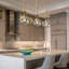 Luminaire suspendu 1 lumière en verre avec finition en cuivre, chaîne réglable pour salle à manger, salon et vestibule, ampoule DEL E26 2700K incluse