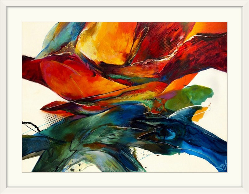 «Opposites séduire», reproduction de Jonas Gerard, H 35 po x l 44 po, Impression encadrée, Blanc