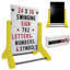 Enseigne de balançoire à message variable 24 "x 36" Excello Global Products (pieds jaunes)-122939068-122939069