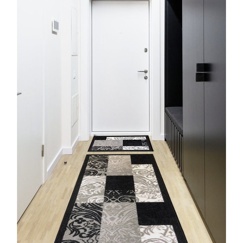 Doshi Geometric Synthetic Water Resistant Non-Skid Kitchen Mat