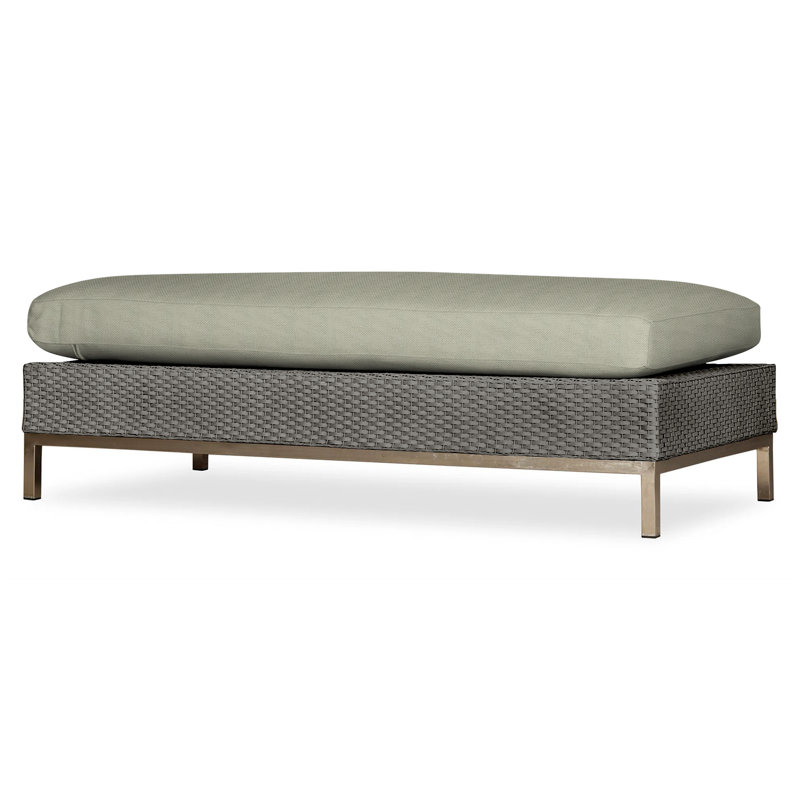 Elements Outdoor Ottoman, Callen Celadon, Pewter