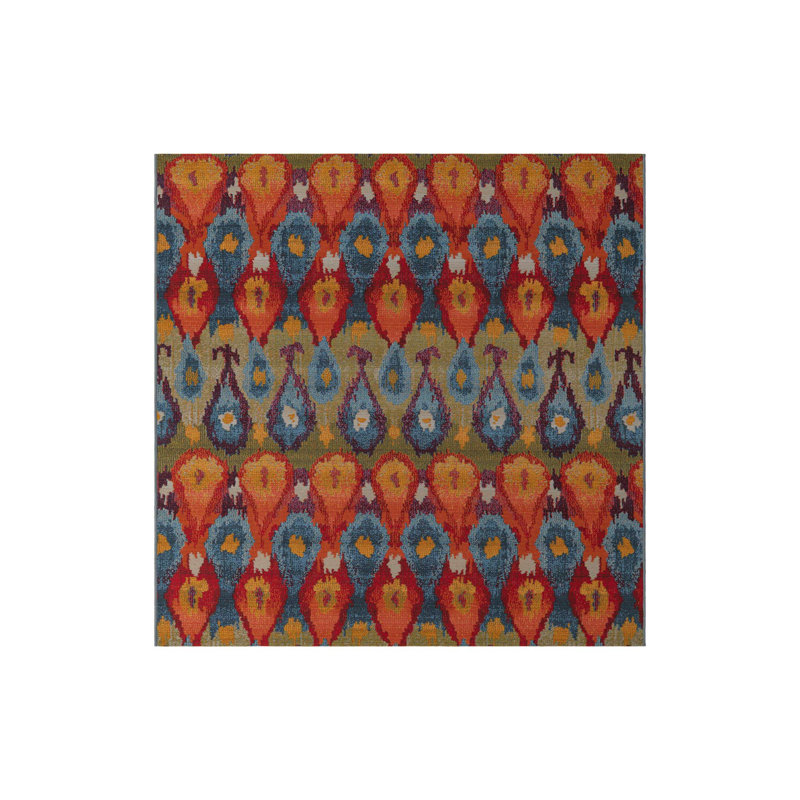 Newt Washable Ikat Indoor / Outdoor Rug, Rectangle 6'1" x 9'