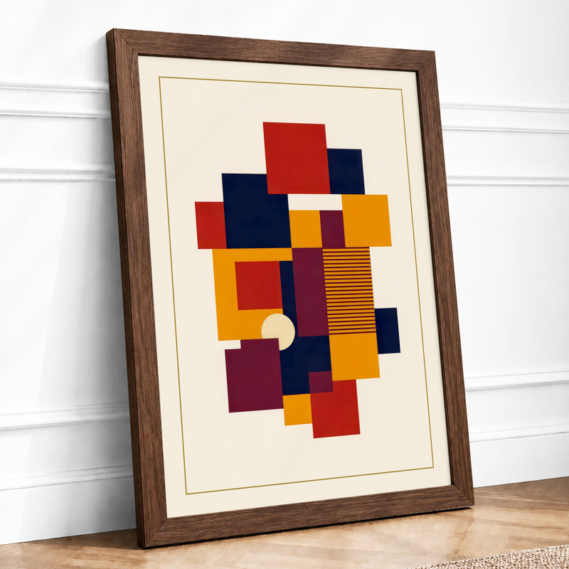Blocks Geometric - Print, A2 - 59.4 x 42.0 cm, Walnut