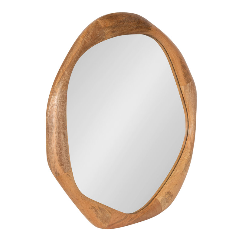 Irregular Mango Wood Round Mirror