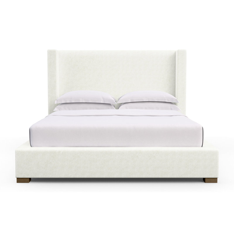 Lit tapissier Roxborough Shelter, Double, Cuir blanc rétro, Brun foncé