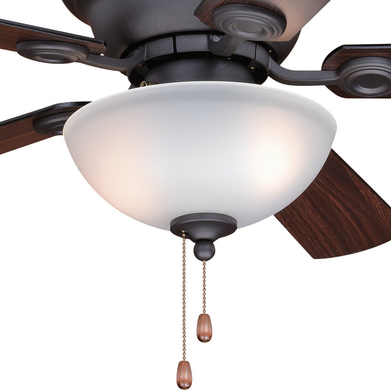 42 in. Satin Nickel Indoor Low Profile Flush Mount Transitional Ceiling Fan with Reversible Maple-Silver Blades, LED Light Kit and Pull Chain Included, 3 Speeds, White Frosted Glass Shade