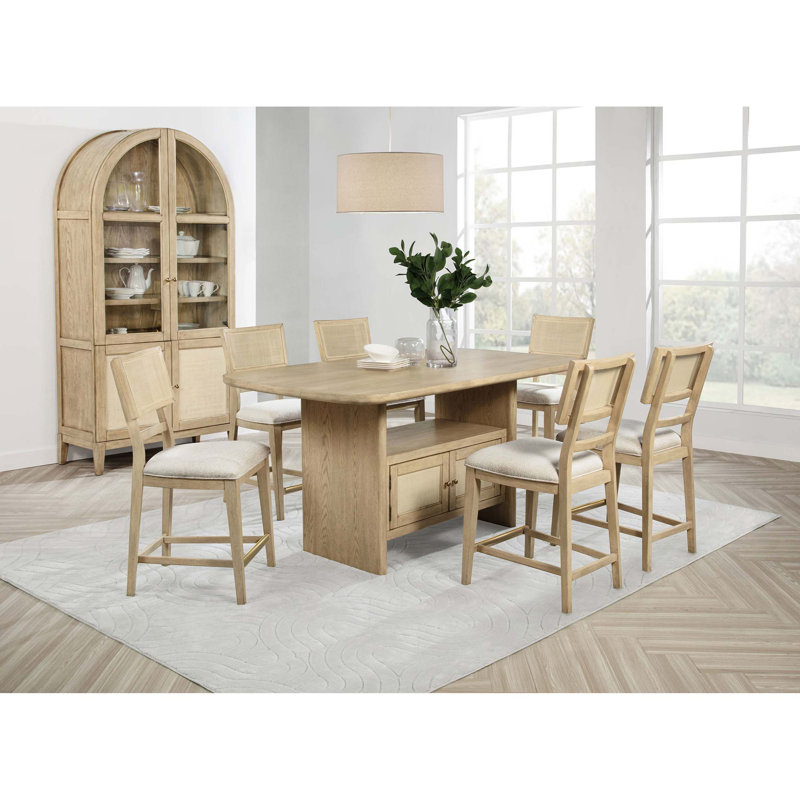 Table de salle à manger à hauteur de comptoir moderne avec rangement intégré