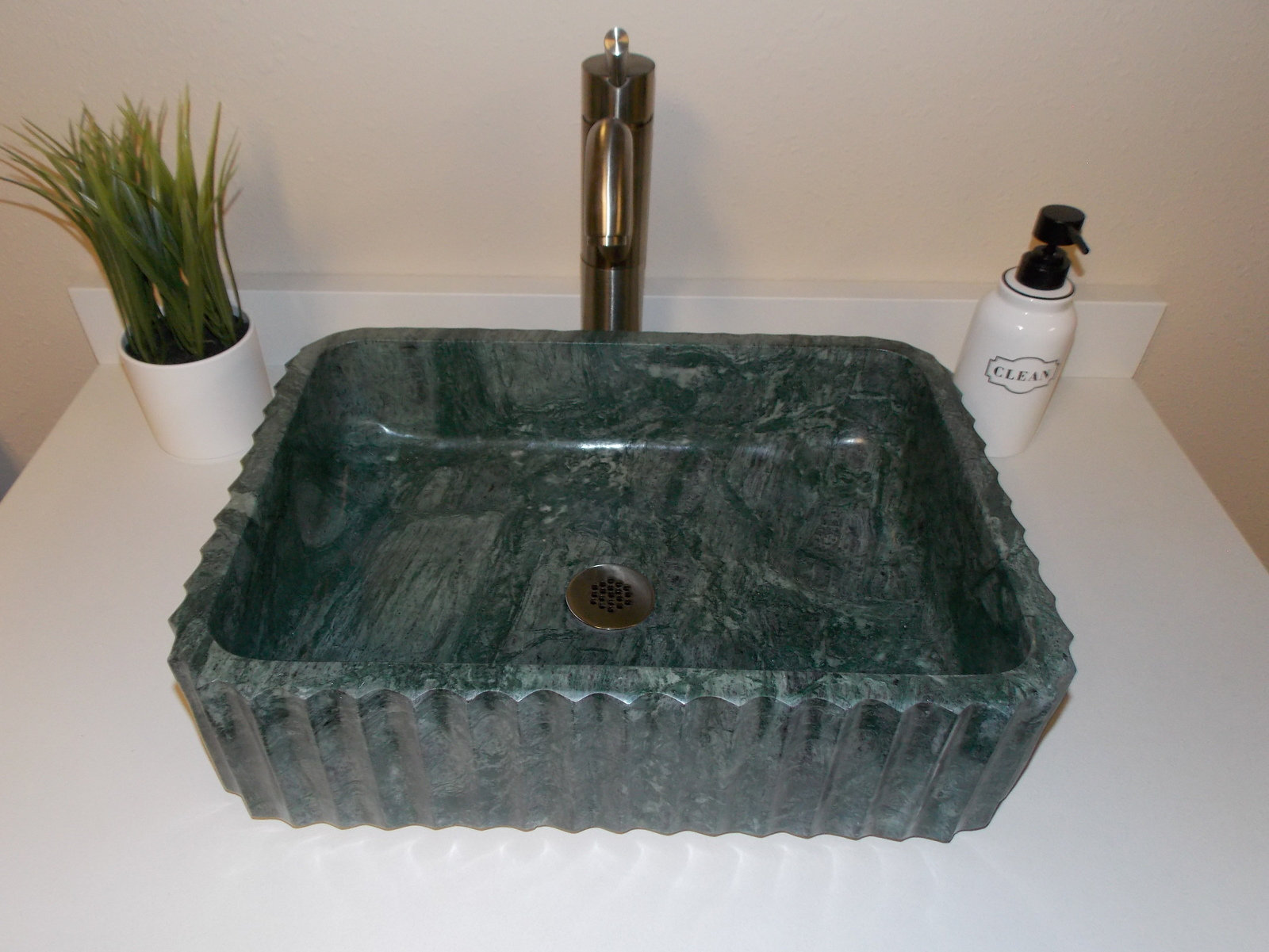 Eden Bath 12.8'' Stone Rectangular Bathroom Sink